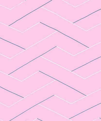 Pink Lines King Size Bedsheet With 2 Pillow Covers