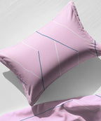 Pink Lines King Size Bedsheet With 2 Pillow Covers