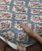 Blue Ethnic King Size Bedsheet With 2 Pillow Cover