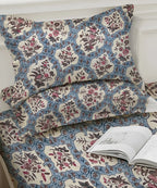 Blue Ethnic King Size Bedsheet With 2 Pillow Cover