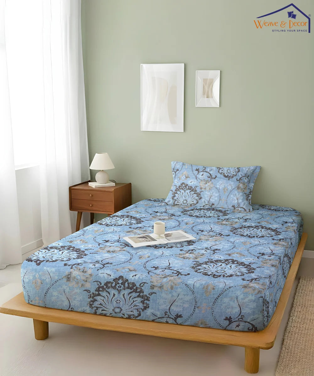Ethnic Print Single Bedsheet With 1 Pillow Cover