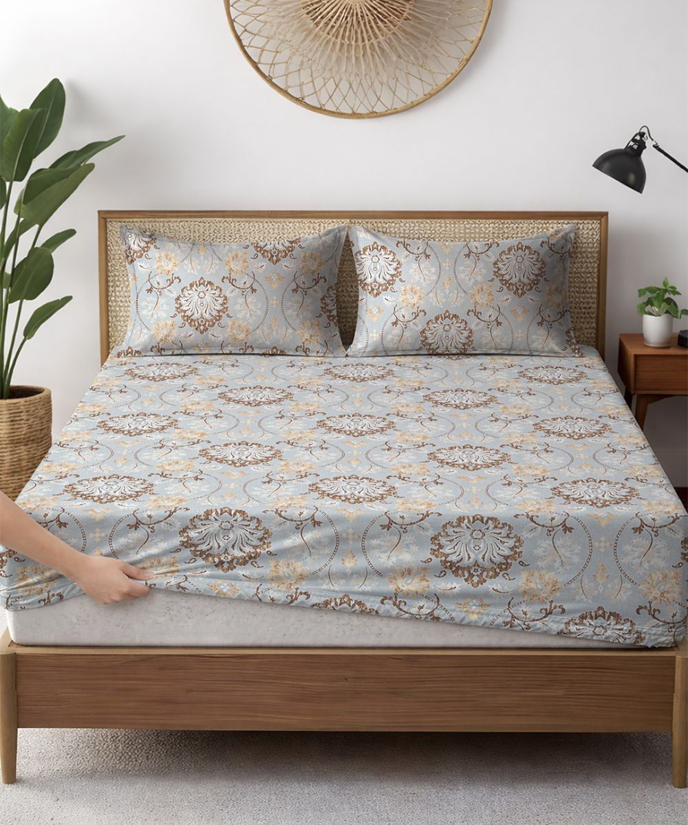 Ethnic Print Bedsheet With Pillow Covers