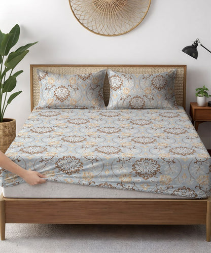 Ethnic Print Bedsheet With Pillow Covers