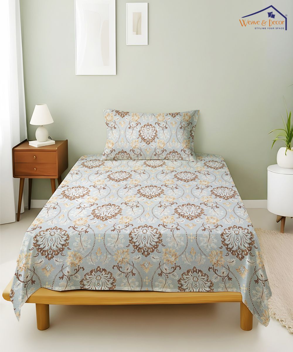 Ethnic Print Bedsheet With Pillow Covers