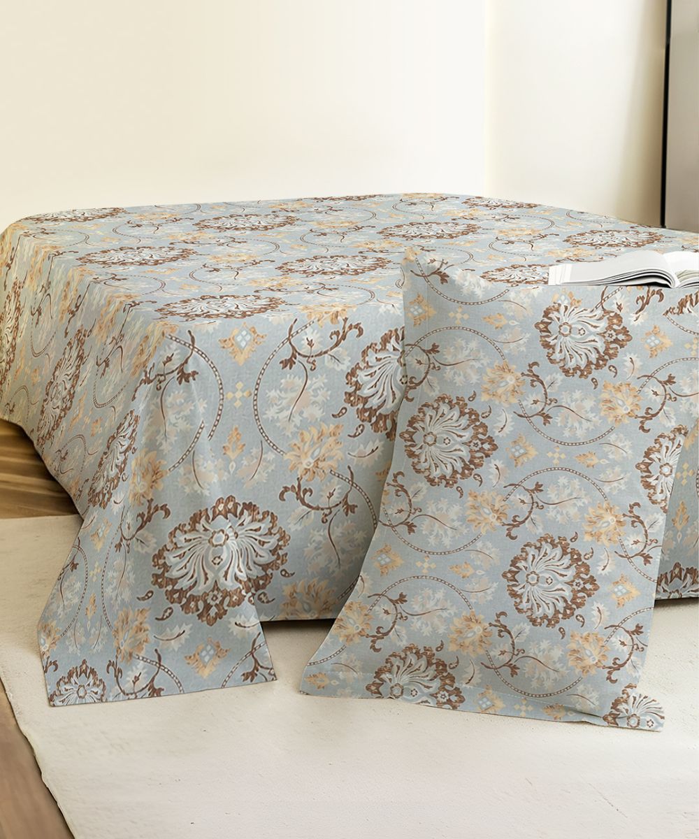 Ethnic Print Bedsheet With Pillow Covers