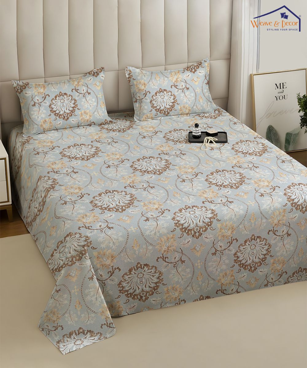 Ethnic Print Bedsheet With Pillow Covers