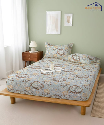 Ethnic Print Bedsheet With Pillow Covers