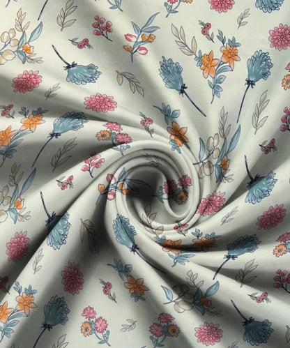 Off White Blossom King Size Bedsheet With 2 Pillow Cover