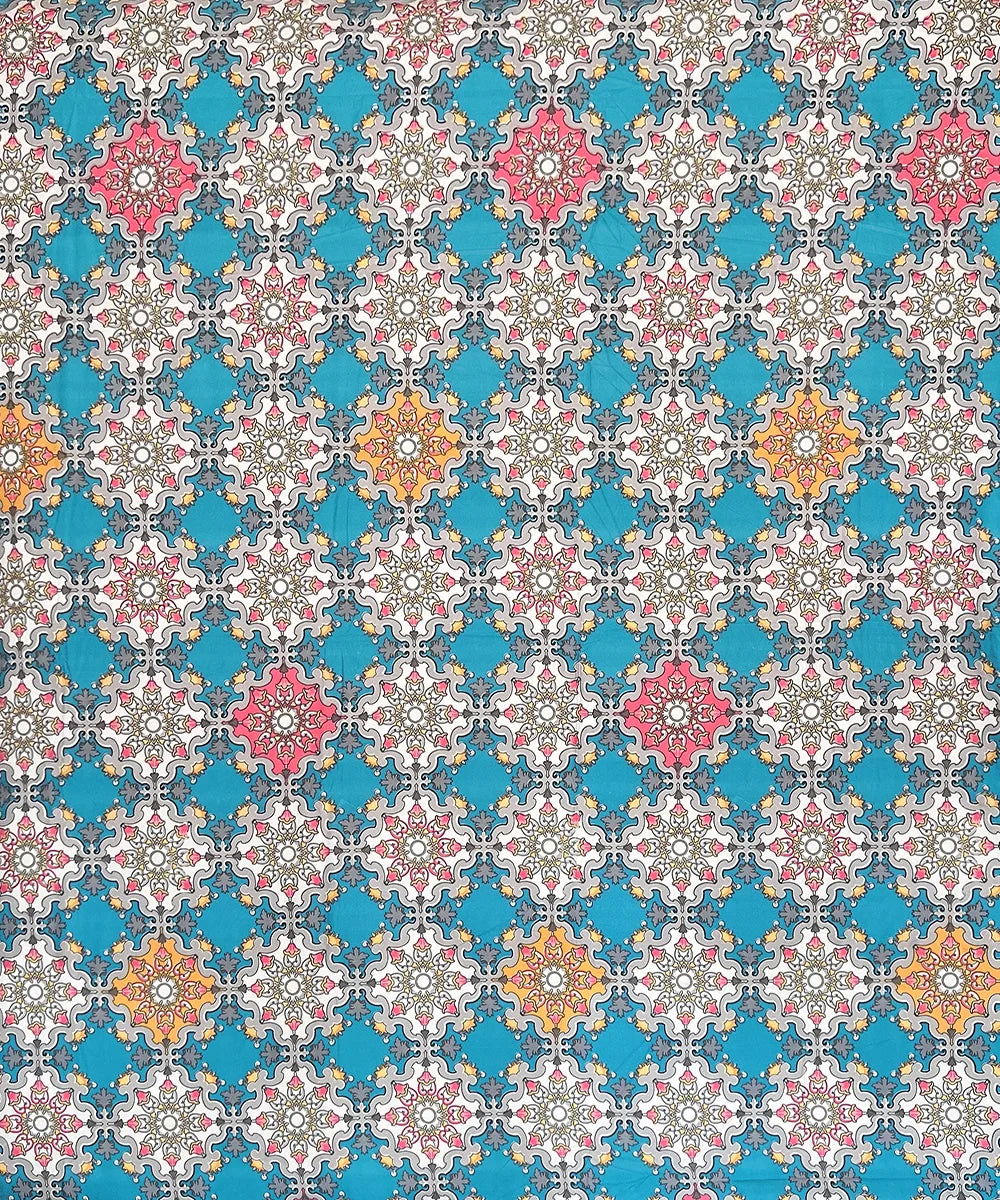 Moroccan Mosaic Flat Double Bedsheet With 2 Coordinate Pillow Covers