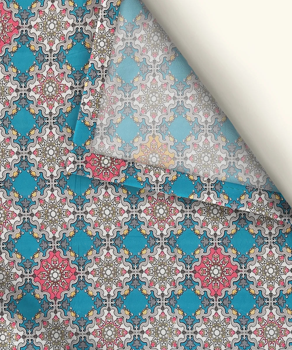 Moroccan Mosaic Flat Double Bedsheet With 2 Coordinate Pillow Covers