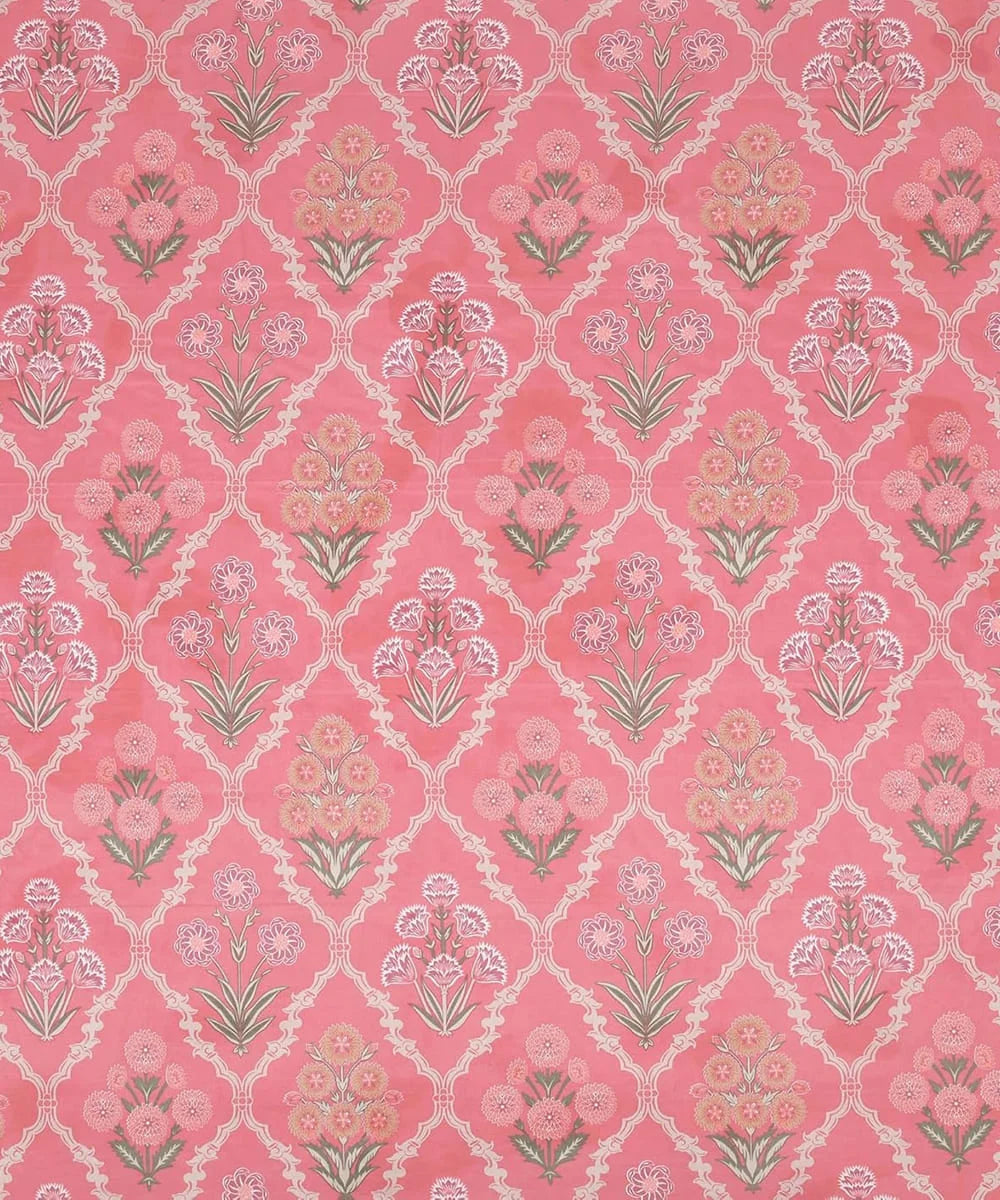 Coral Blossom Flat Double Bedsheet With 2 Pillow Covers
