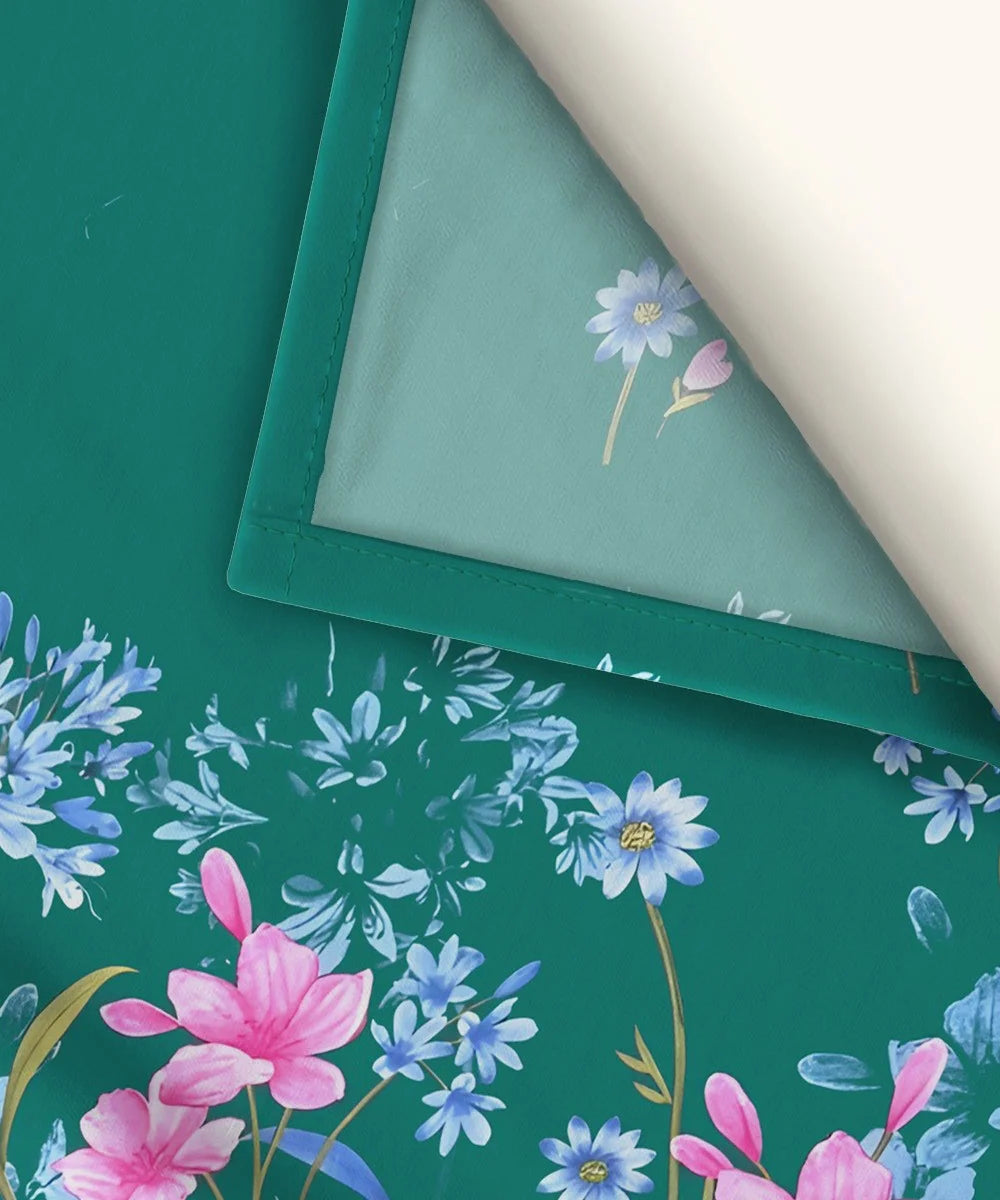 Ever Green Floral Charm King Size Bedsheet With 2 Pillow Cover