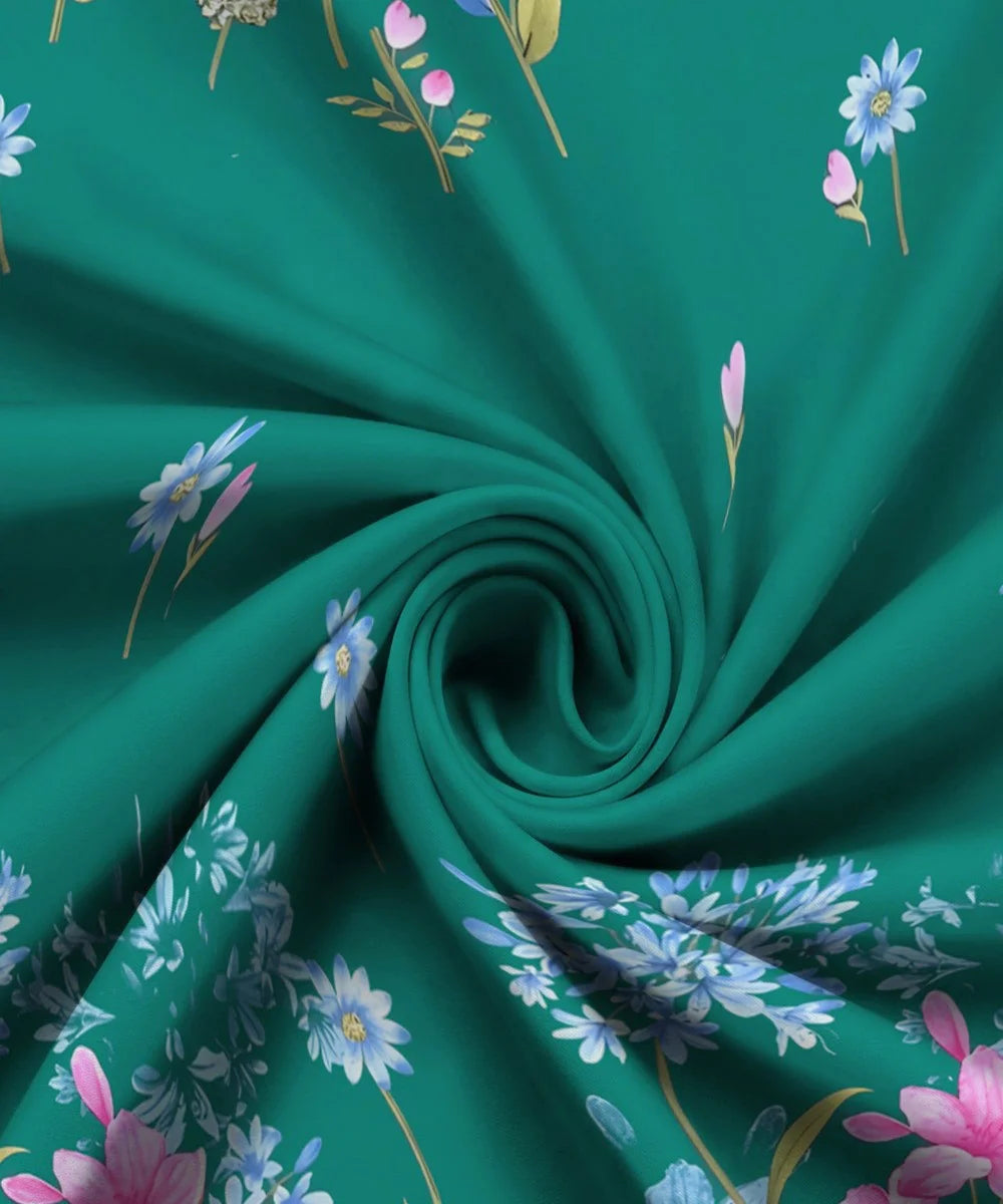 Ever Green Floral Charm King Size Bedsheet With 2 Pillow Cover