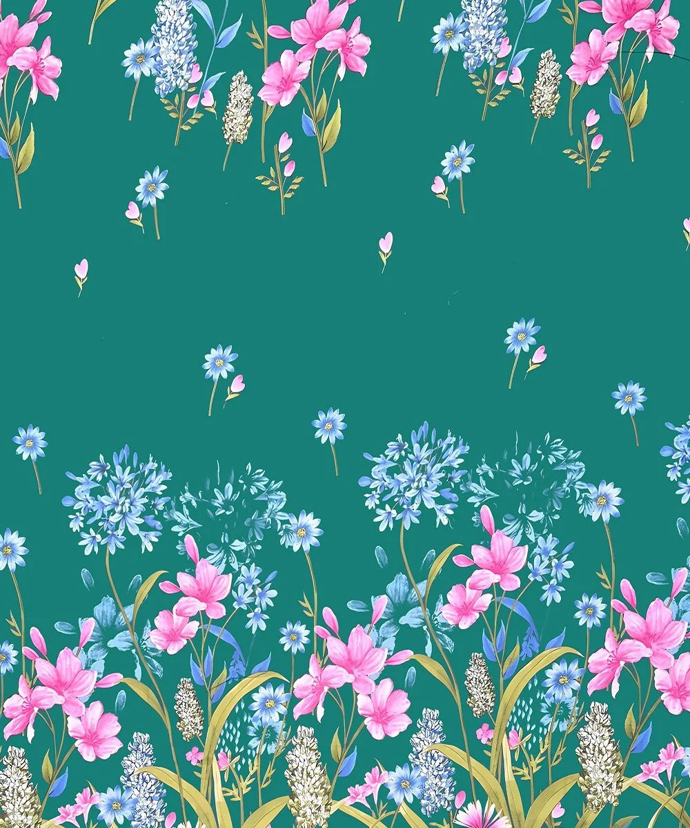 Ever Green Floral Charm King Size Bedsheet With 2 Pillow Cover