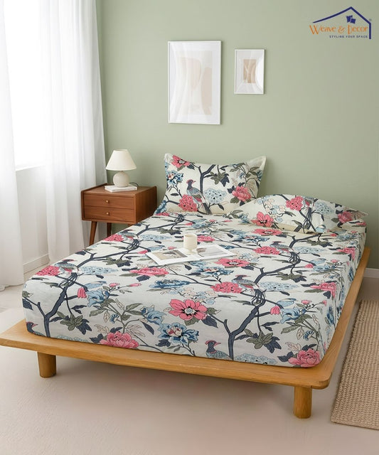 Orchard Elegance Bedsheet With Pillow Covers