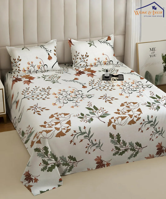 Autumn Breeze Flat Bedsheet With Pillow Covers