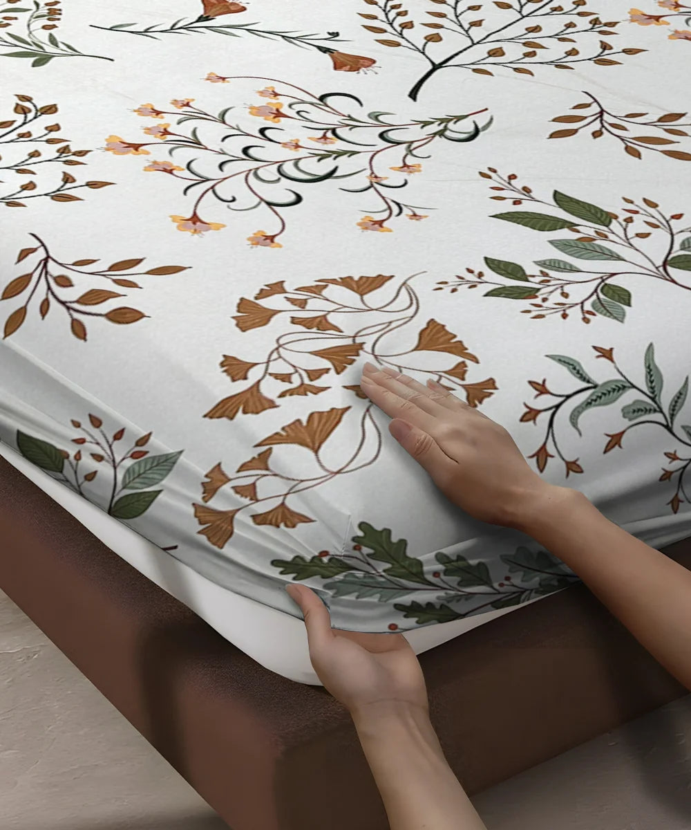 Autumn Breeze Flat Bedsheet With Pillow Covers