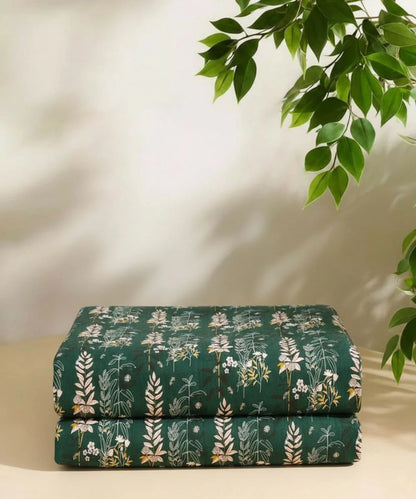 Emerald Forest Charm Flat Bedsheet With Pillow Covers