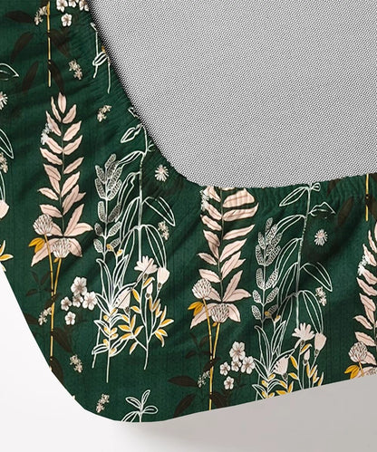 Emerald Forest Charm Flat Bedsheet With Pillow Covers