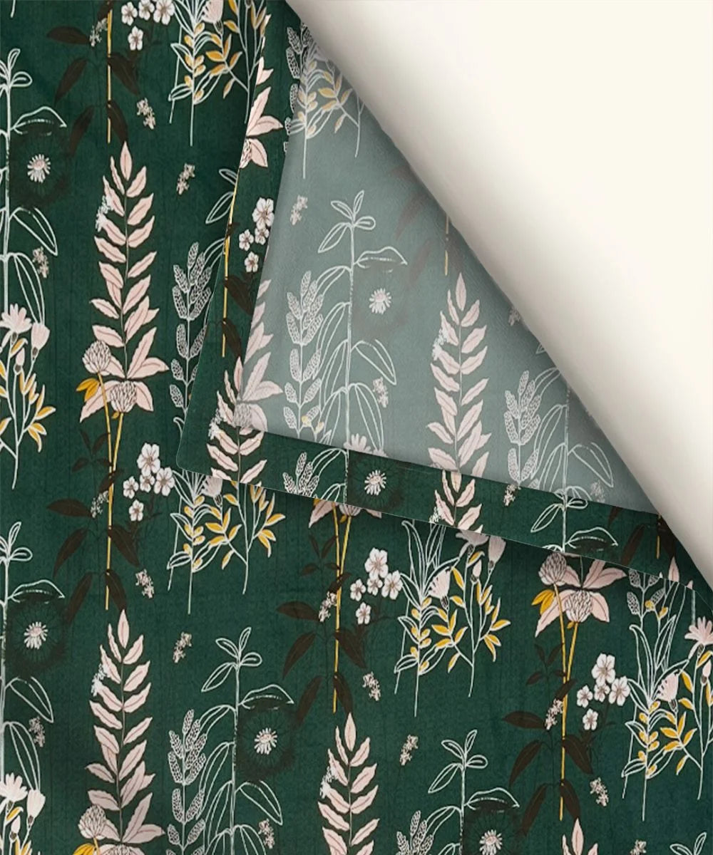Emerald Forest Charm Flat Bedsheet With Pillow Covers