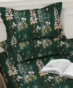 Emerald Forest Charm Flat Bedsheet With Pillow Covers
