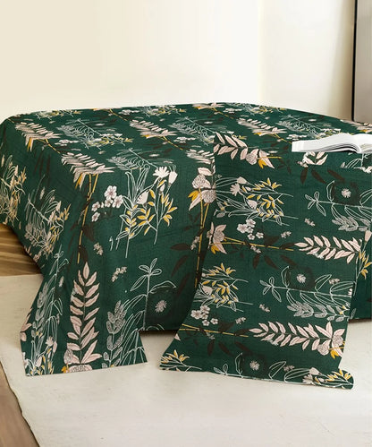 Emerald Forest Charm Flat Bedsheet With Pillow Covers