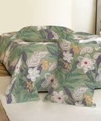 Garden Whisper Flat Double Bedsheet With 2 Pillow Covers