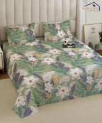 Garden Whisper Flat Double Bedsheet With 2 Pillow Covers