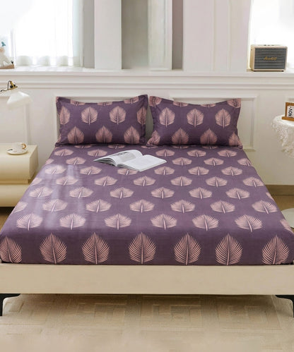 Twilight Leaves Flat Double Bedsheet With 2 Pillow Covers