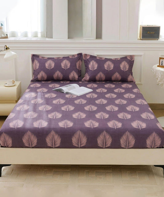 Twilight Leaves Flat Double Bedsheet With 2 Pillow Covers