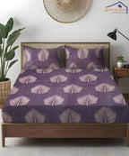 Twilight Leaves Flat Double Bedsheet With 2 Pillow Covers