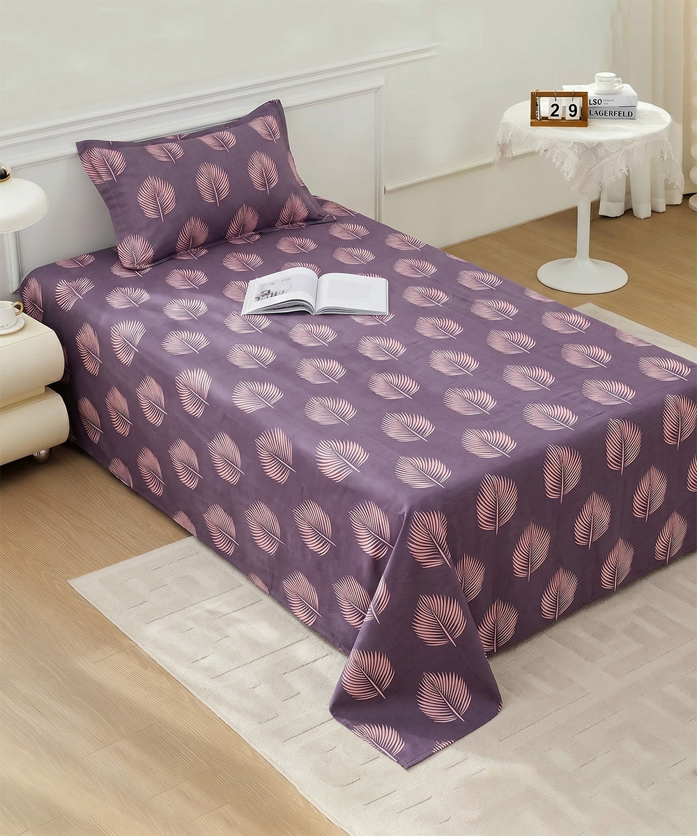 Twilight leaves Single Bedsheet With 1 Pillow Cover