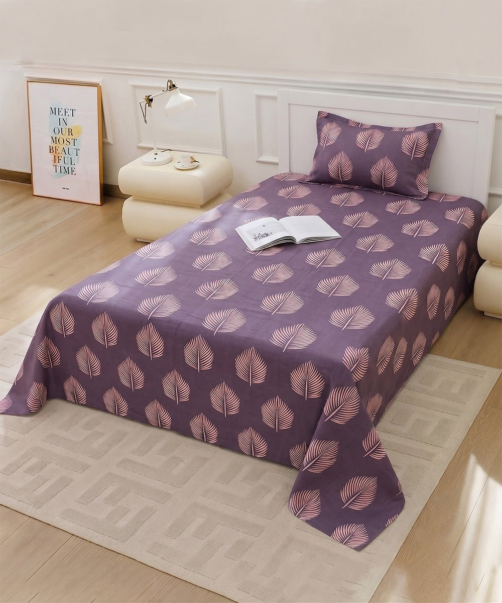 Twilight leaves Single Bedsheet With 1 Pillow Cover