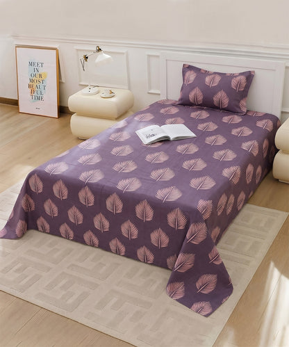 Twilight leaves Single Bedsheet With 1 Pillow Cover