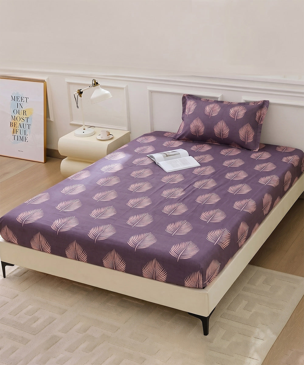 Twilight leaves Single Bedsheet With 1 Pillow Cover