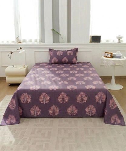 Twilight leaves Single Bedsheet With 1 Pillow Cover
