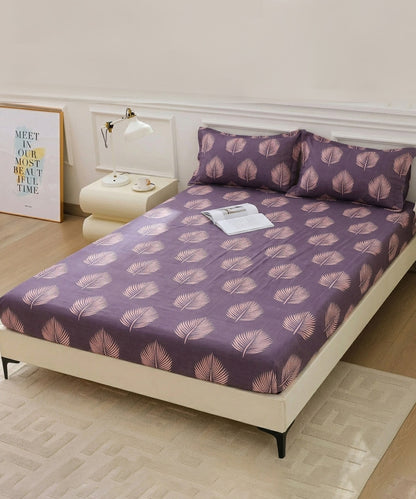 Twilight Leaves Flat Double Bedsheet With 2 Pillow Covers