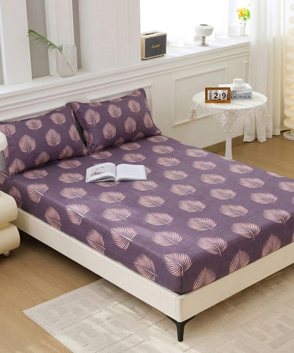 Twilight Leaves Flat Double Bedsheet With 2 Pillow Covers