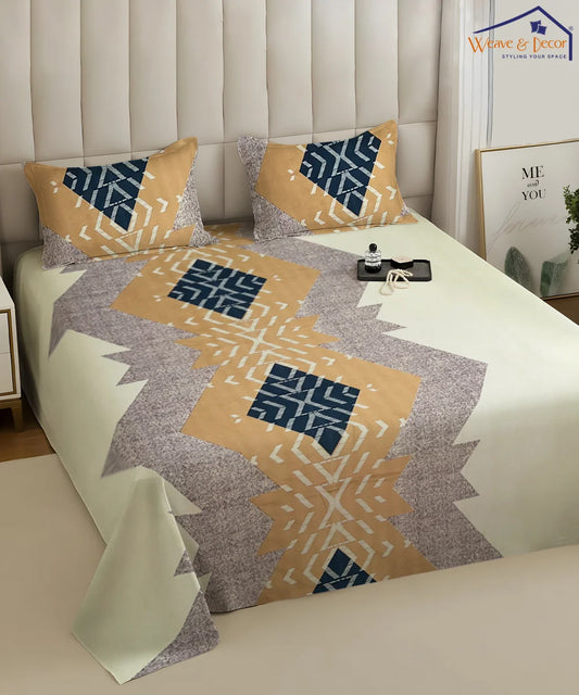 Ethnic Pattern Flat Bedsheet With Pillow Covers