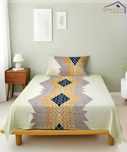 Ethnic Pattern Flat Bedsheet With Pillow Covers