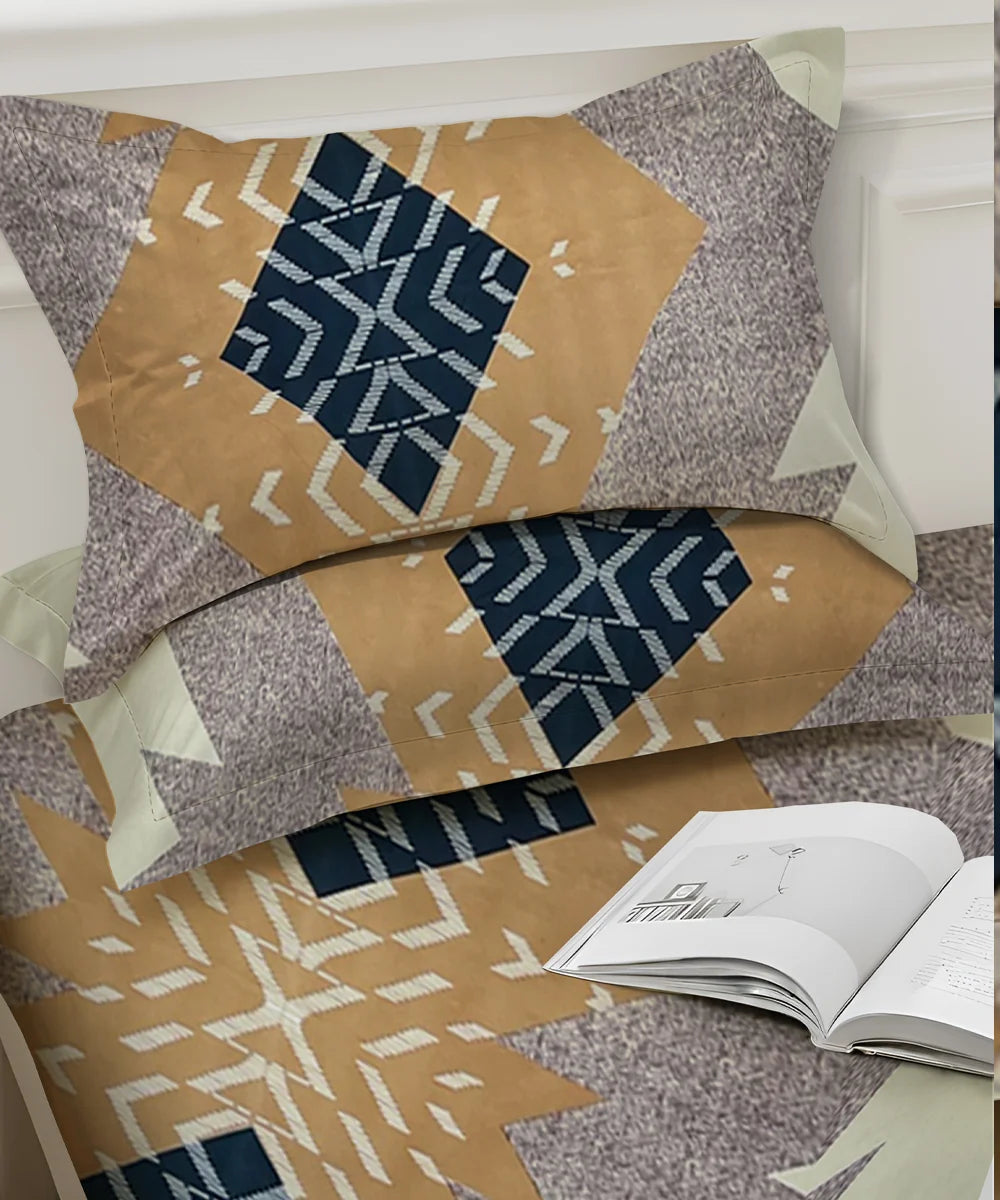 Ethnic Pattern Flat Bedsheet With Pillow Covers