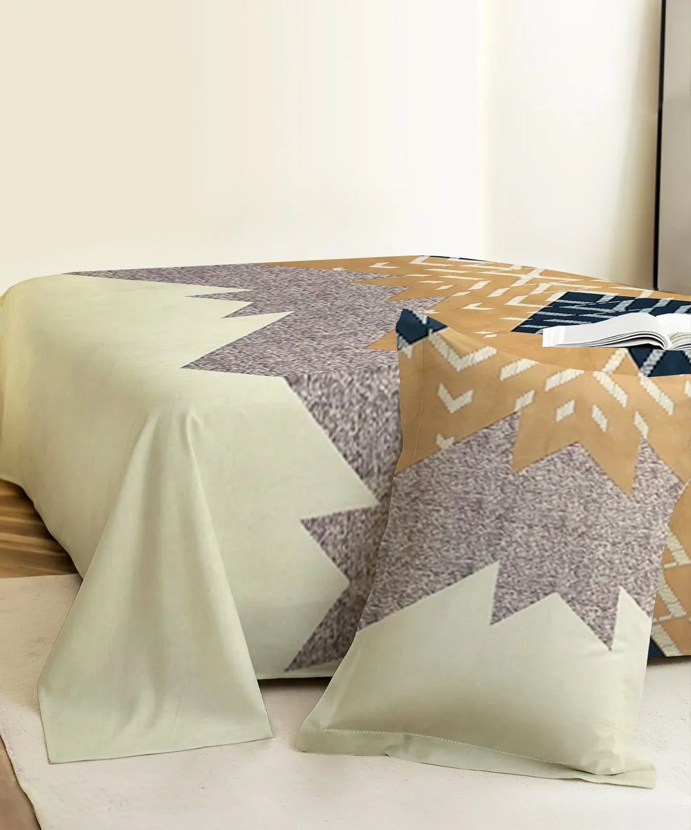 Ethnic Pattern Flat Bedsheet With Pillow Covers