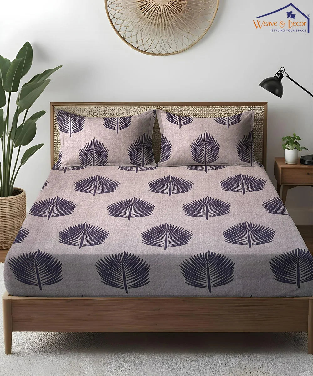 Earthy Elegance King Size Bedsheet With 2 Pillow Cover