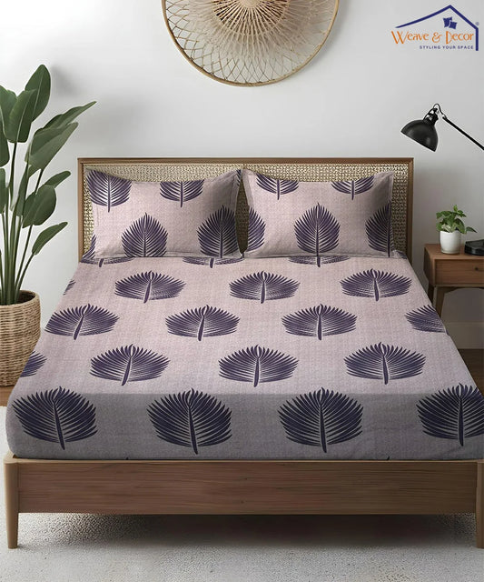 Earthy Elegance King Size Bedsheet With 2 Pillow Cover