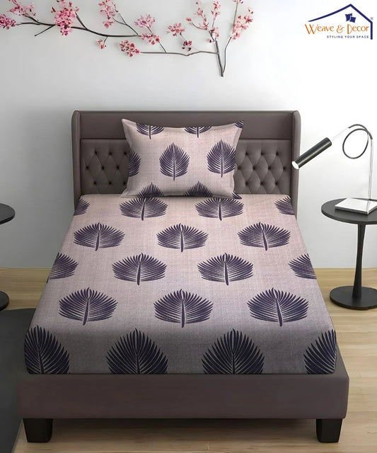 Earthy Elegance King Size Bedsheet With 2 Pillow Cover