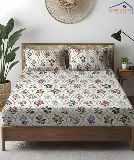 Persian Grace flat Bedsheet With Pillow Covers