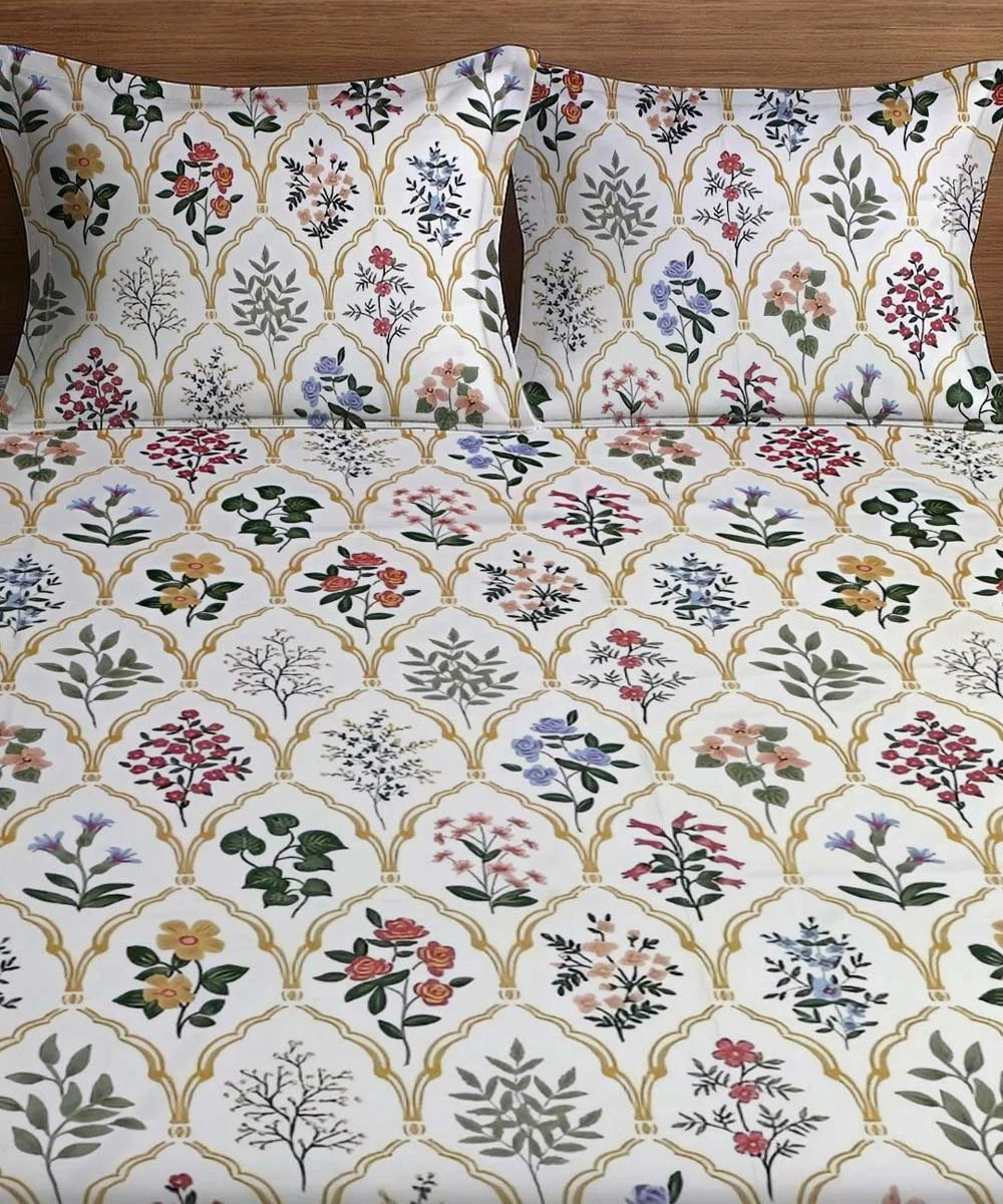 Persian Grace flat Bedsheet With Pillow Covers
