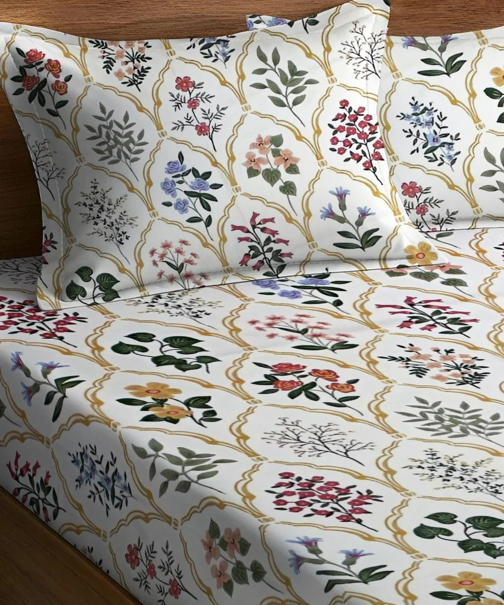 Persian Grace flat Bedsheet With Pillow Covers