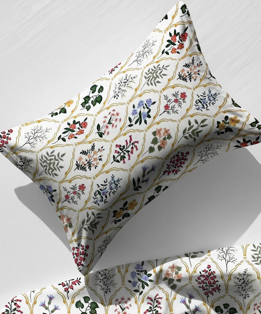 Persian Grace flat Bedsheet With Pillow Covers