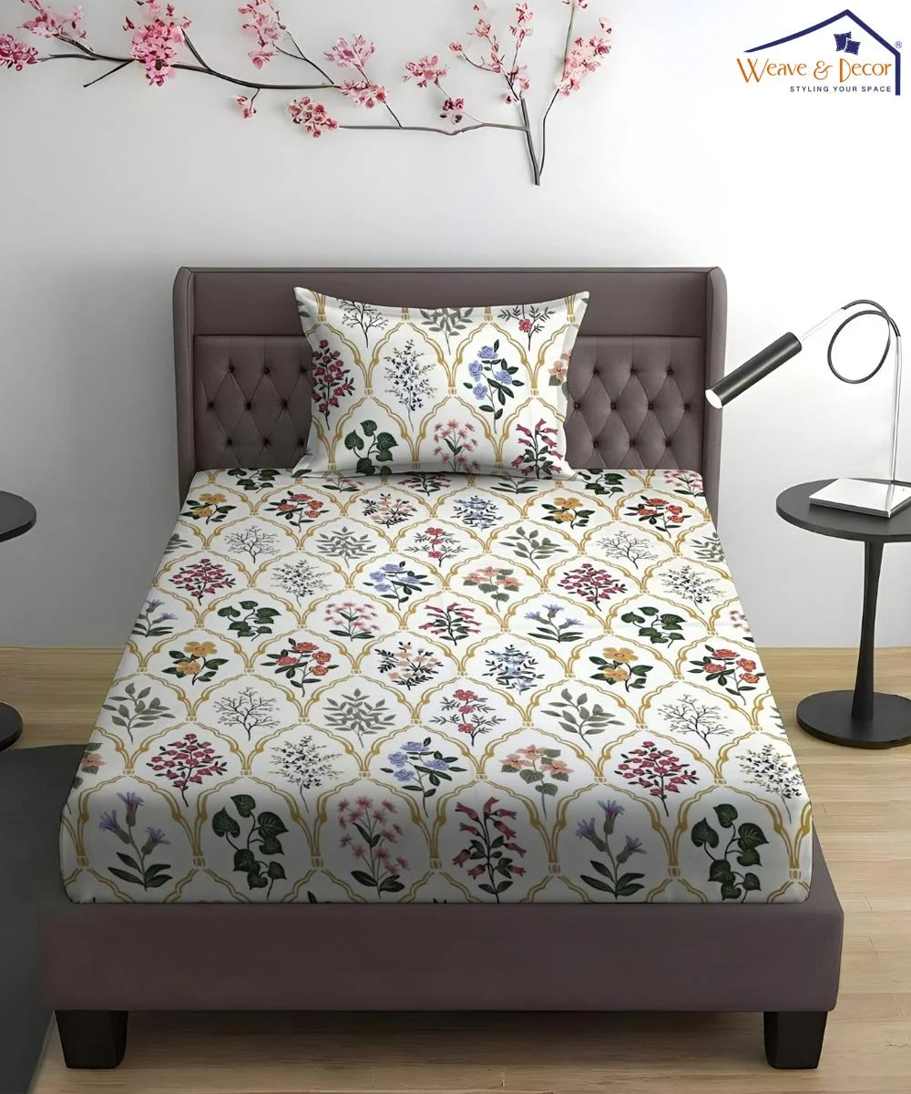Persian Grace flat Bedsheet With Pillow Covers